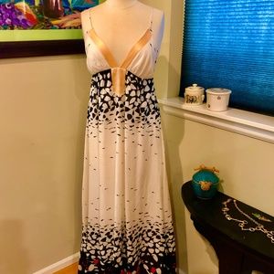 ANTHROPOLOGIE Twinkle by Wenlan Maxi Dress Silk Blend Size S